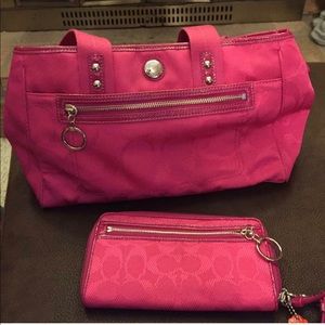Coach handbag and wristlet wallet